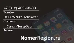 Кто звонил с 8124096883 - регион и оператор